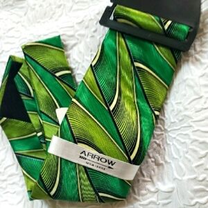 Arrow Green Striped Silk Tie